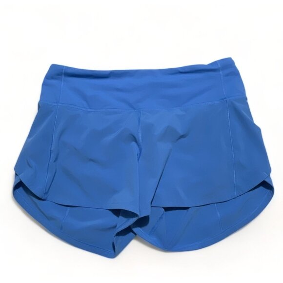 Lululemon Pants - Lululemon Womens Blue Running Shorts Size 6 With Back Zipper Pocket & Reflective